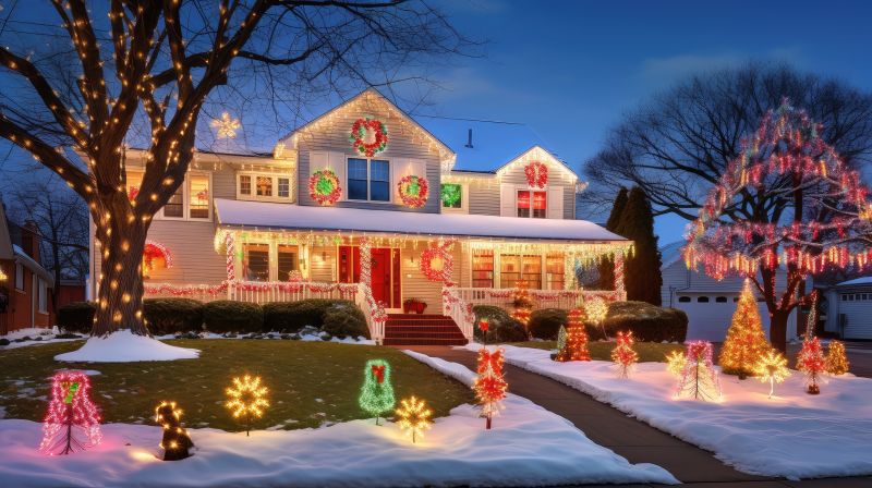 Holiday Lights Hanging in Roswell, GA