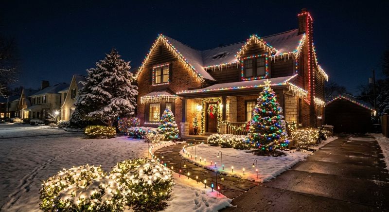 Holiday Lights Hanging in Kansas City, MO